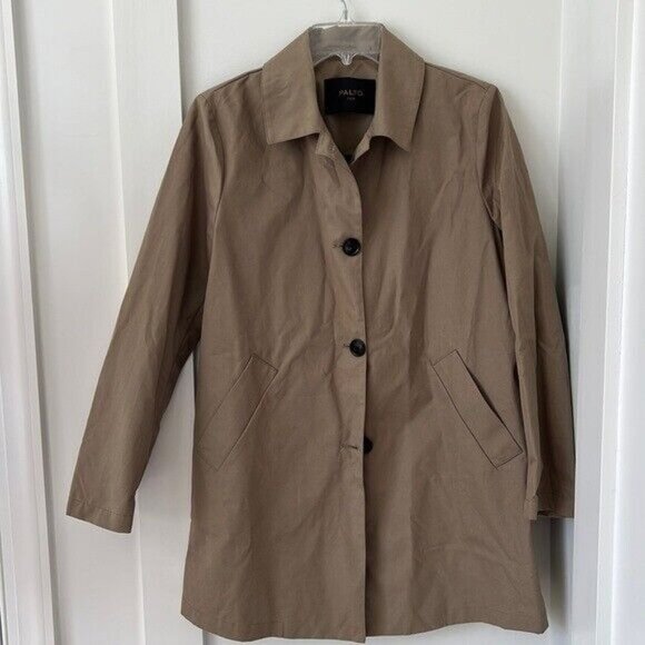 Palto Button Front Classic Diletta Cotton Trench Coat Size 42